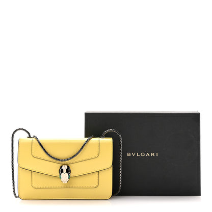 Bulgari Calfskin Mini Serpenti Forever Flap Clutch Yellow 12 of 12