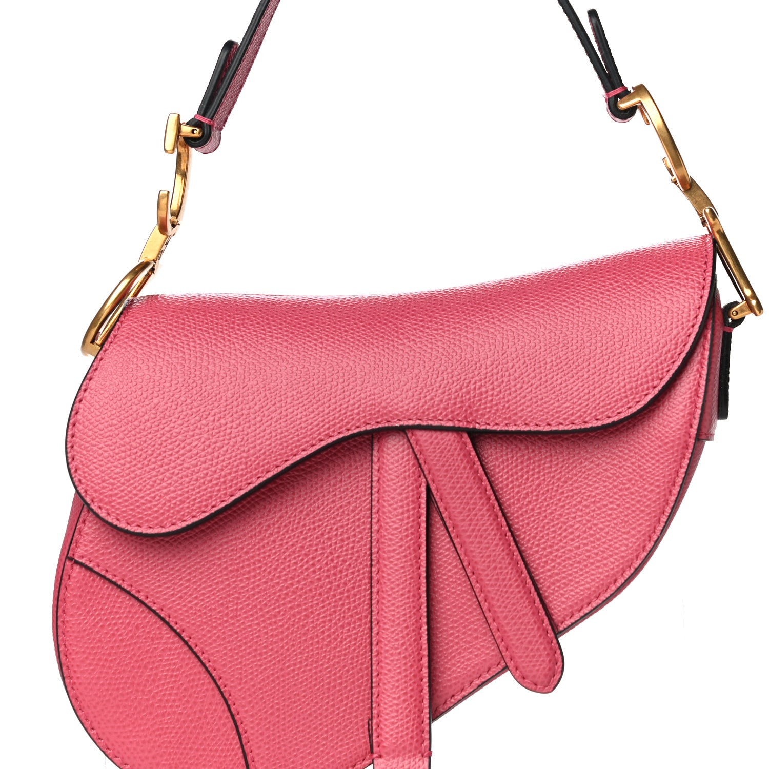 Christian Dior Grained Calfskin Mini Saddle Bag Pink 8 of 13
