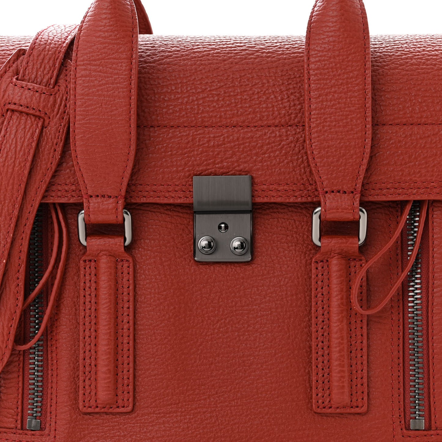 Textured Calfskin Medium Pashli Satchel Crimson