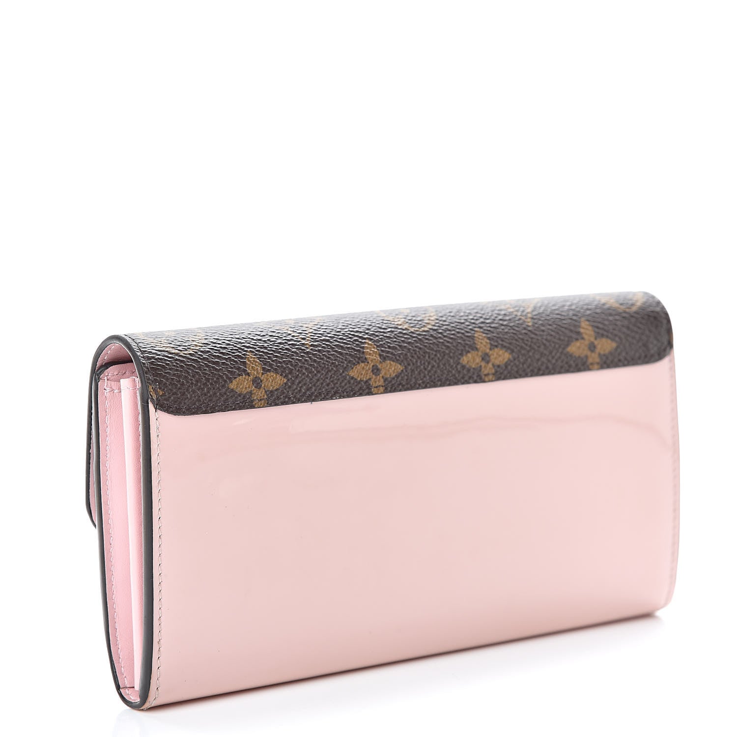 Louis Vuitton Patent Calfskin Monogram Cherrywood Wallet Rose Ballerine 3 of 10