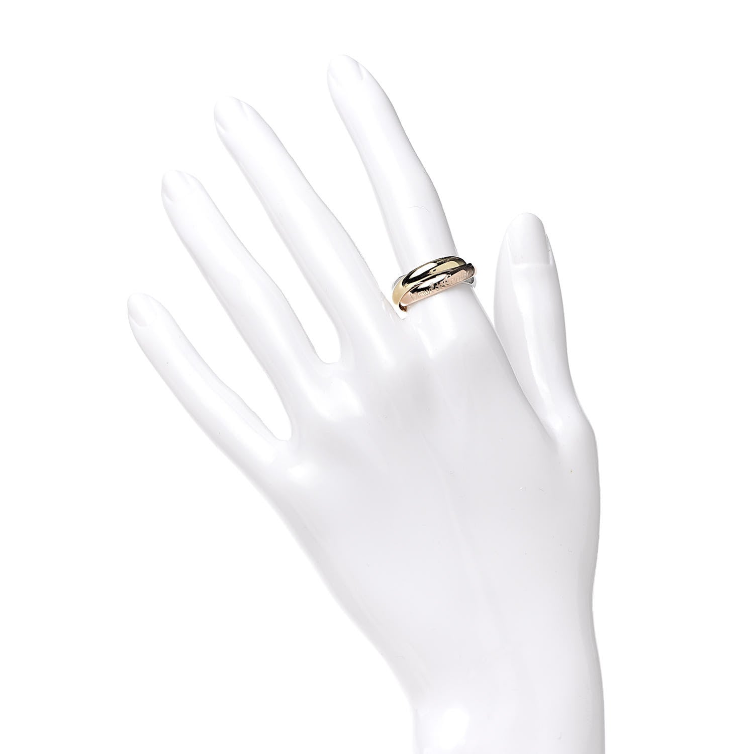 Cartier 18K Pink Yellow White Gold Classic Les Must De Trinity Ring 52 6 2 of 4