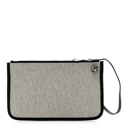 Hermes Vache Hunter Toile Herbag Pouch Ecru Black 1 of 7