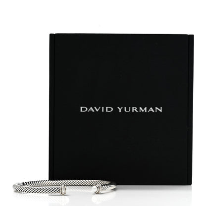 David Yurman Sterling Silver Diamond Cultured Pearl 4mm Cable Classics Bracelet 5 of 5