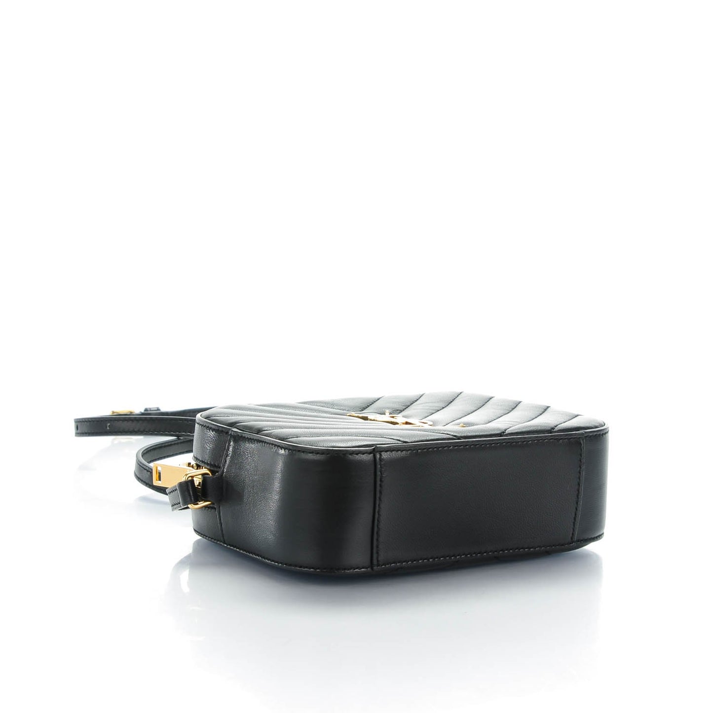 Lambskin Chevron Small Classic Monogram Camera Bag Nero Black