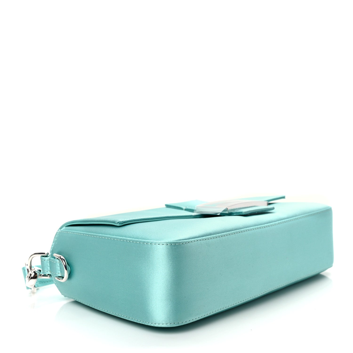 Fendi X TIFFANY Satin Nappa Silver Baguette Blue Tiffany Silver 4 of 9