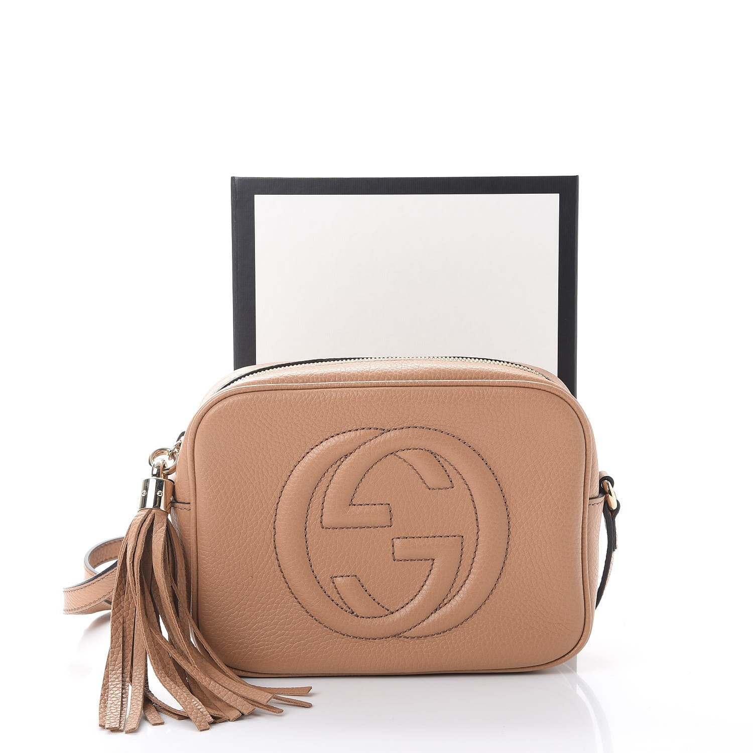 Gucci Pebbled Calfskin Small Soho Disco Bag Camelia 10 of 10