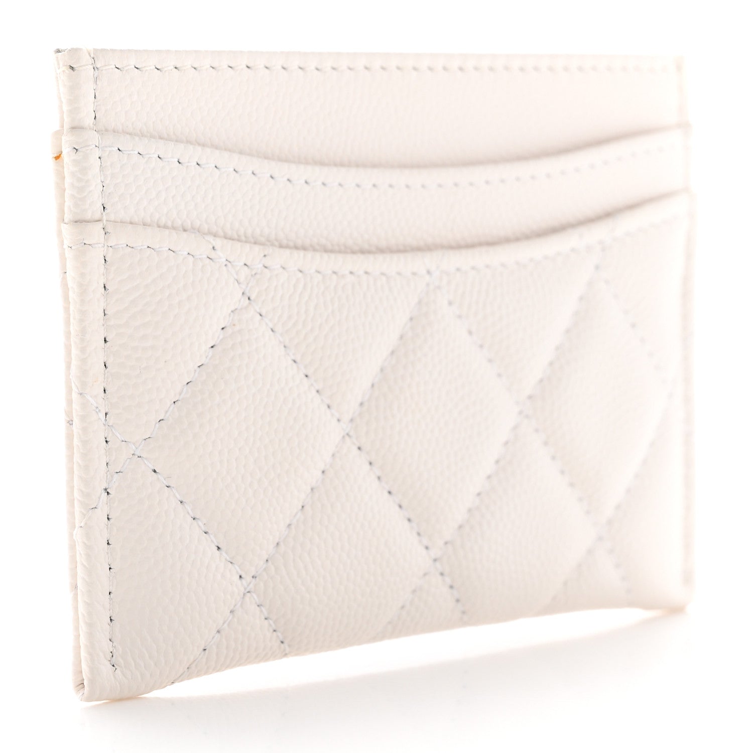 Chanel Caviar Quilted Card Holder White 3 of 9