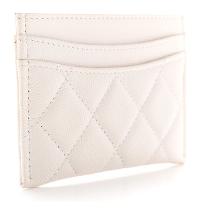 Chanel Caviar Quilted Card Holder White 3 of 9