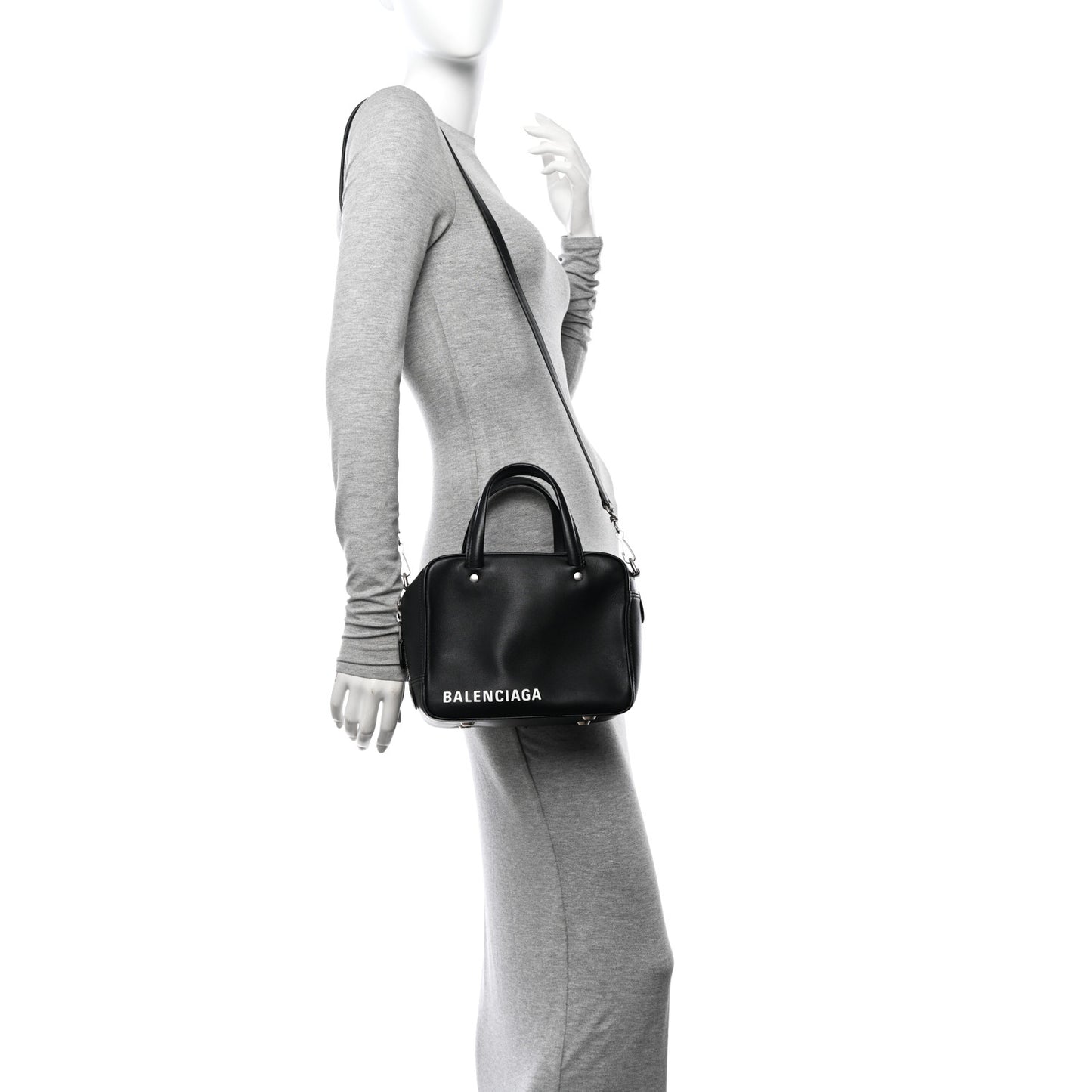 Shiny Day Calfskin XS Triangle Square Bag Black