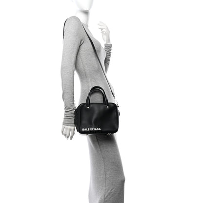 Balenciaga Shiny Day Calfskin XS Triangle Square Bag Black 2 of 11