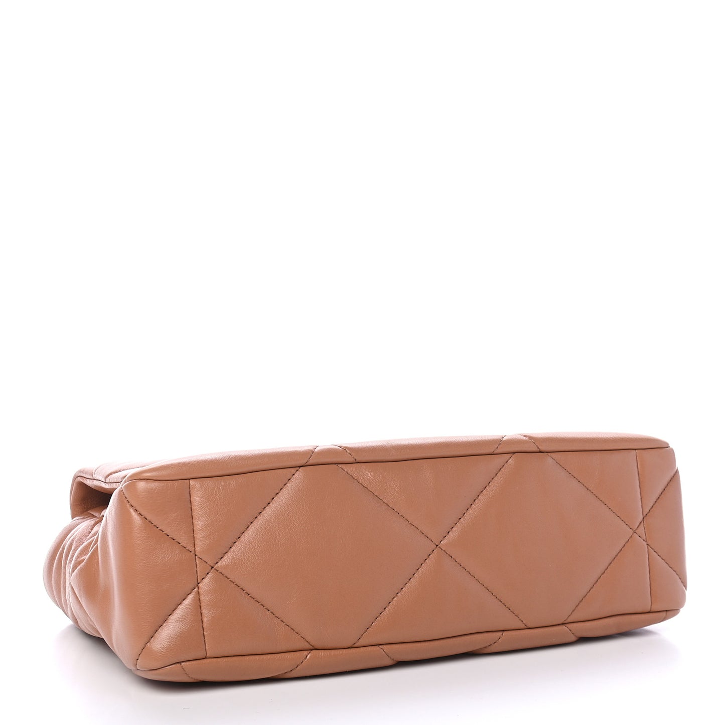 Lambskin Quilted Large Chanel 19 Flap Brown