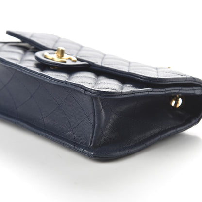 Chanel Caviar Quilted Medium Sweet Classic Flap Navy Blue 7 of 10
