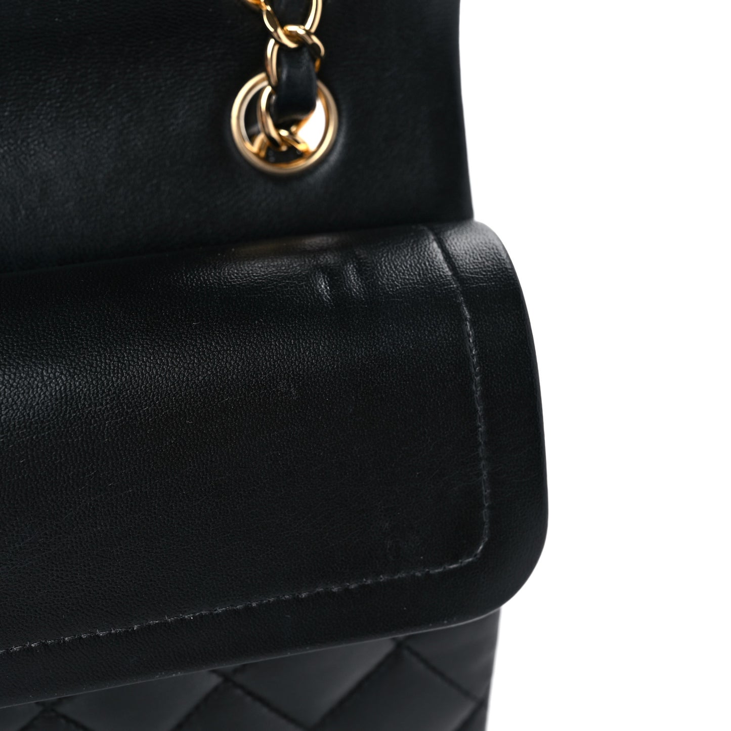 Lambskin Quilted Small Double Flap Black