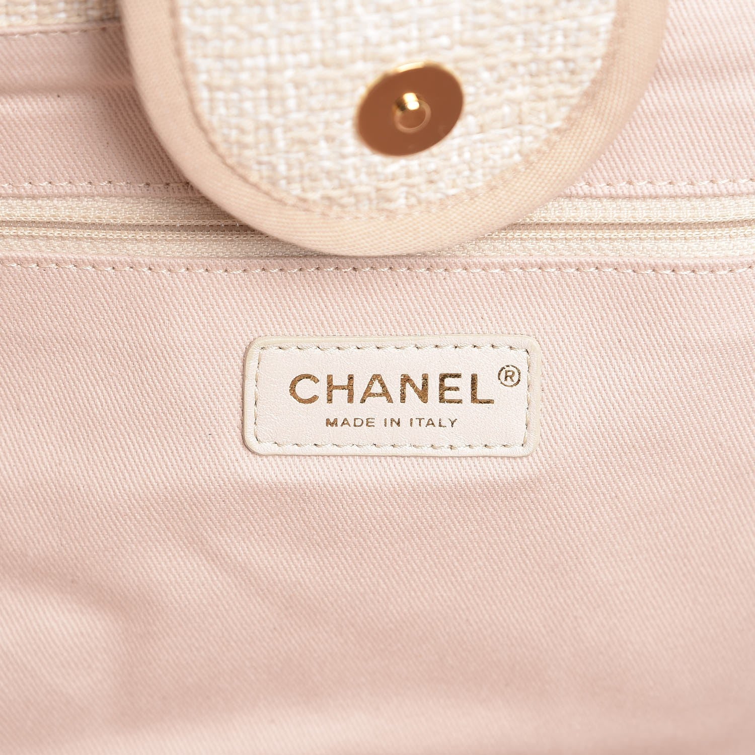 Chanel Canvas Large Deauville Tote Light Beige 7 of 8
