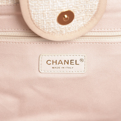 Chanel Canvas Large Deauville Tote Light Beige 7 of 8