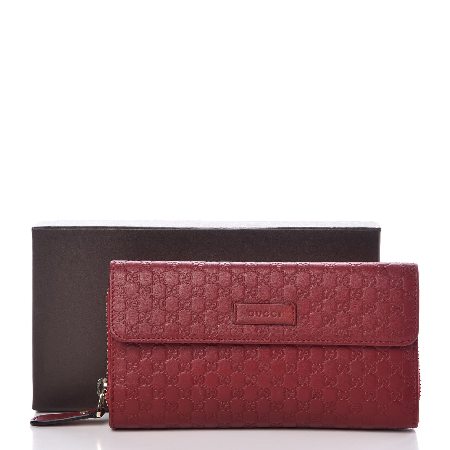 Soft Microguccissima Continental Zip Wallet Red