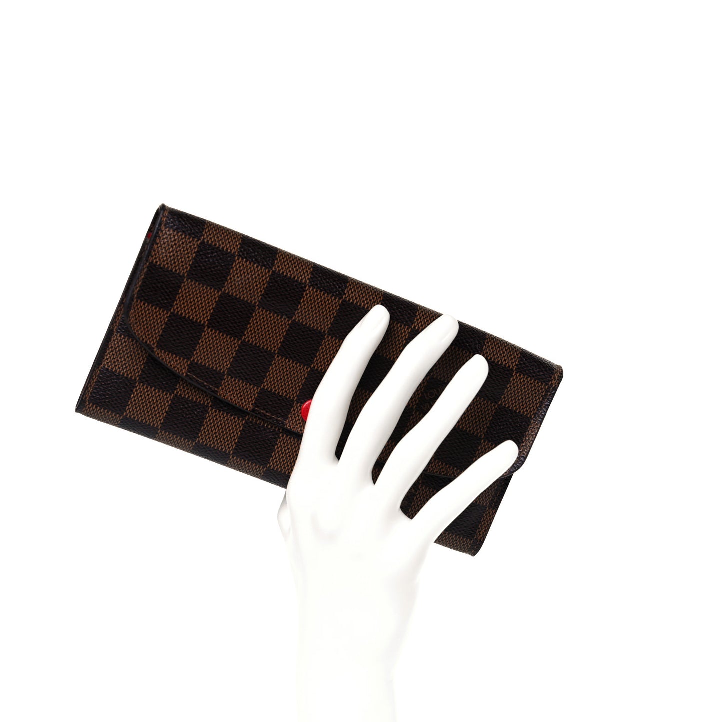 Damier Ebene Emilie Wallet Red