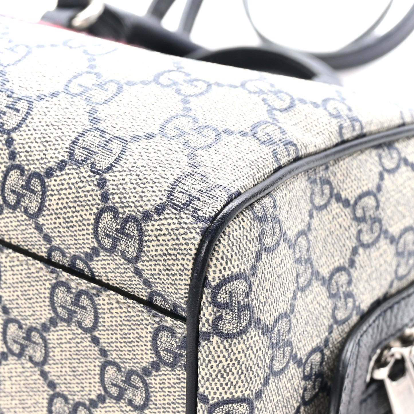 GG Supreme Monogram Web Small Ophidia Top Handle Bag Beige Blue