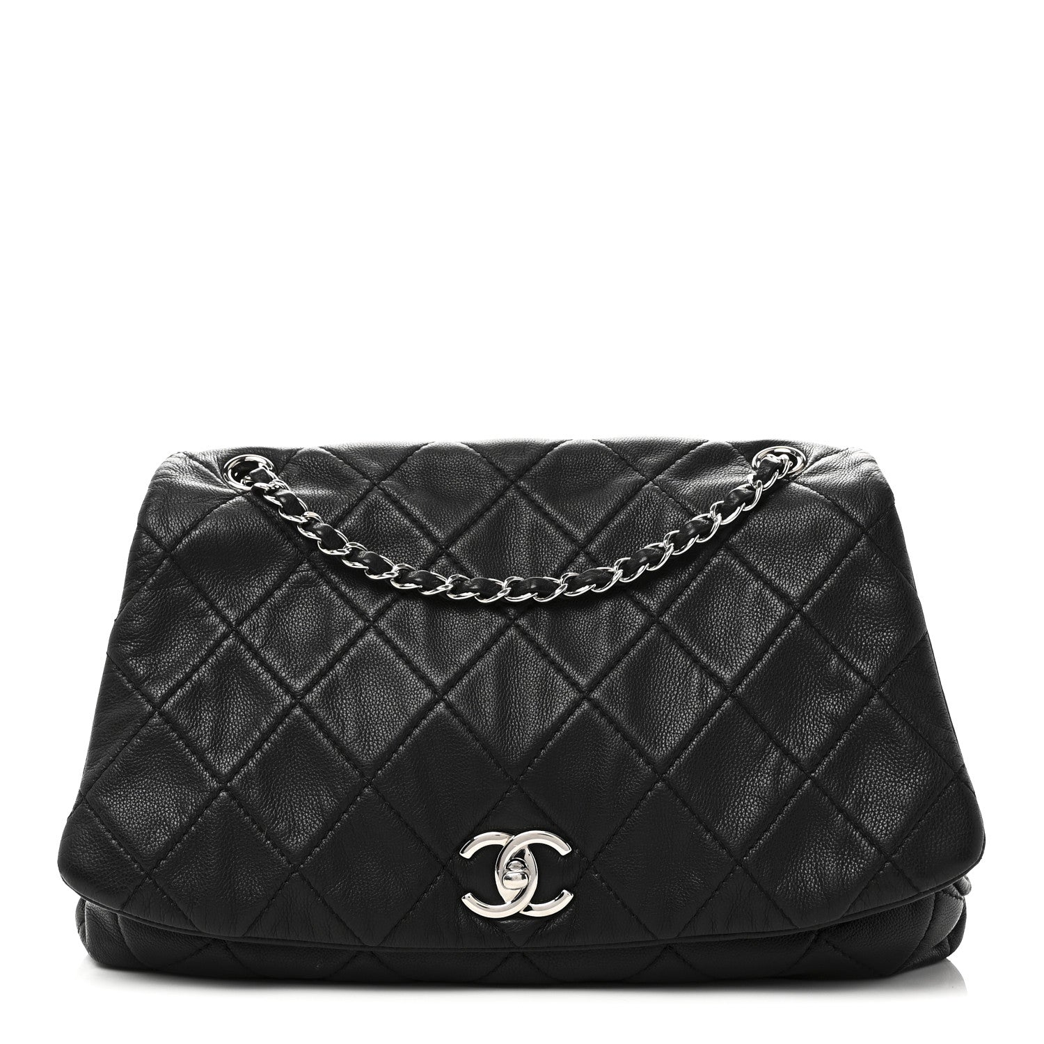 Chanel Calfskin Quilted CC Curvy Flap Black 1 of 11