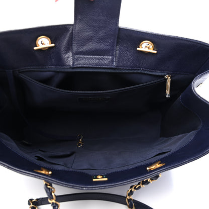 Chanel Caviar Quilted Large CC Shopping Tote Navy 5 of 10