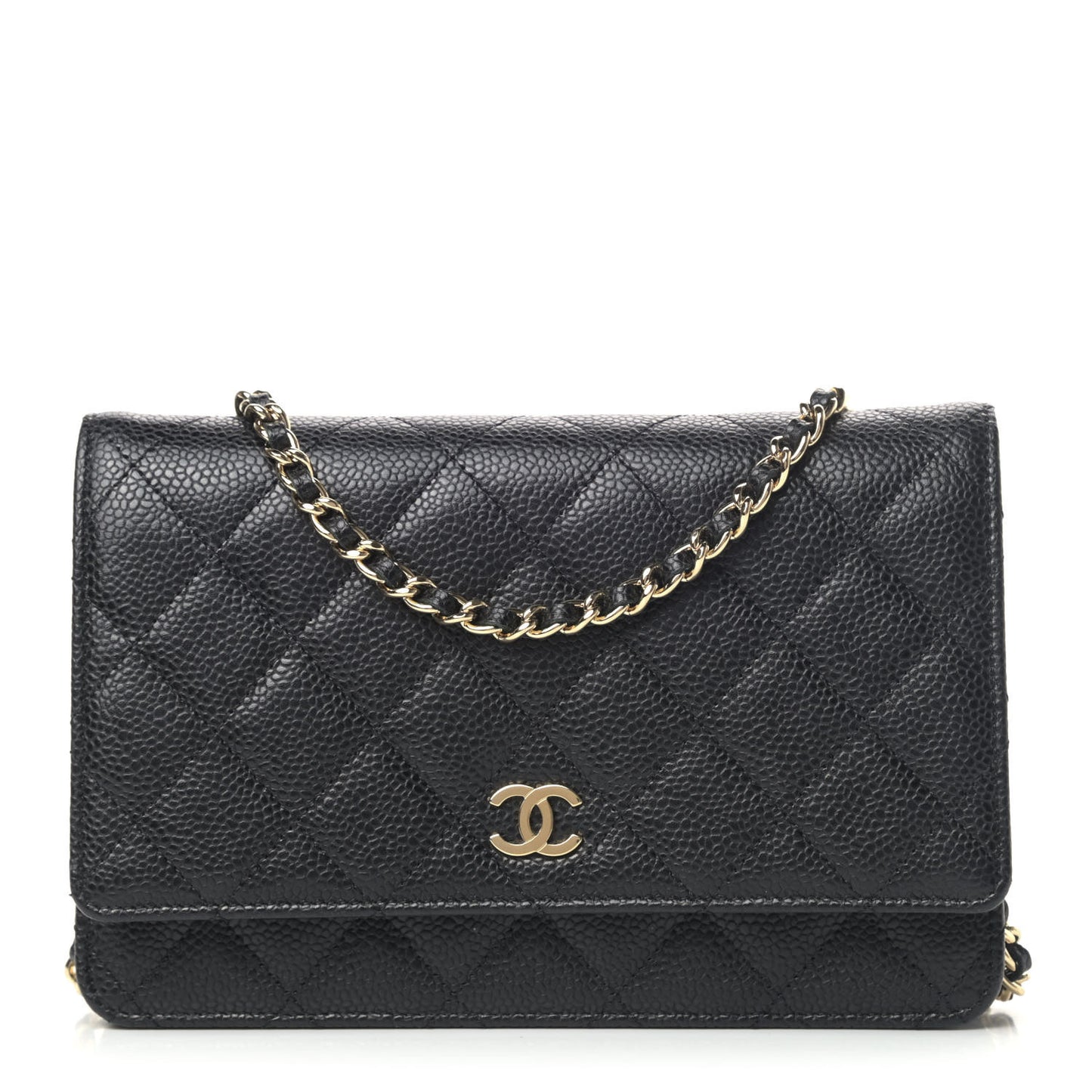 Caviar Quilted Wallet On Chain WOC Black