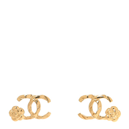 Chanel Metal Camellia CC Earrings Gold 1 of 5