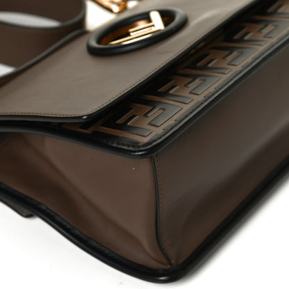 Fendi Vitello Century F is Fendi Bi-Color FF 1974 Embossed Kan I Shoulder Bag Maya Black 7 of 17