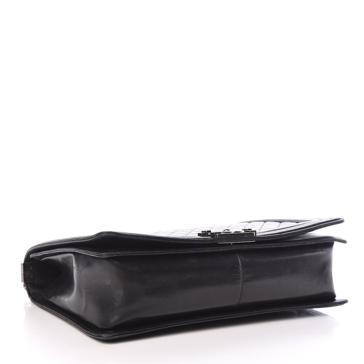 Lambskin Quilted Large Boy Flap Black