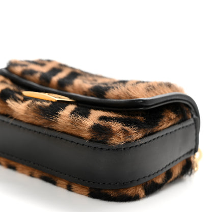 Fendi Sheared Sheepskin Vitello King FF Nano Baguette Charm Tobacco Moro Black 8 of 8