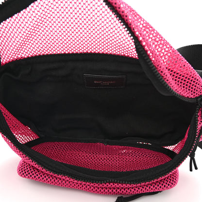 Saint Laurent Nylon Mesh SLP Belt Bag Fuchsia 5 of 9