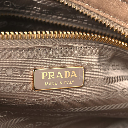 Prada Glossy Calfskin Triangle Medium Bonnie Shoulder Bag Cameo 6 of 10