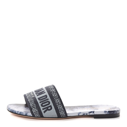 Christian Dior Canvas Embroidered KaleiDioroscopic Dway Slide Sandals 35.5 Blue 1 of 7