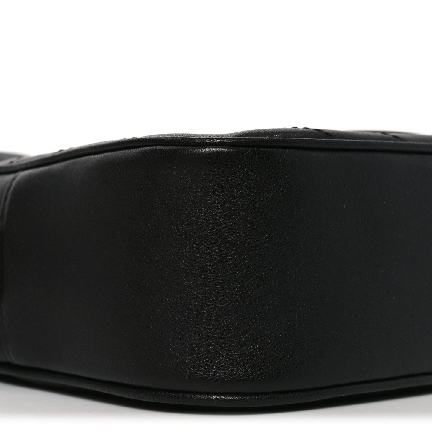 Sakai Be Green Calfskin Diagonal Stitched Small Blondie Shoulder Bag Black