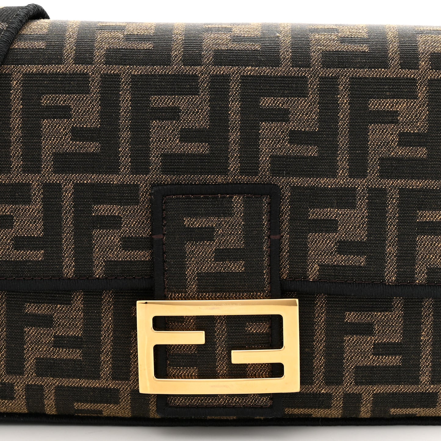 Fabric Jacquard FF 1974 Medium Baguette Tobacco Moro Black