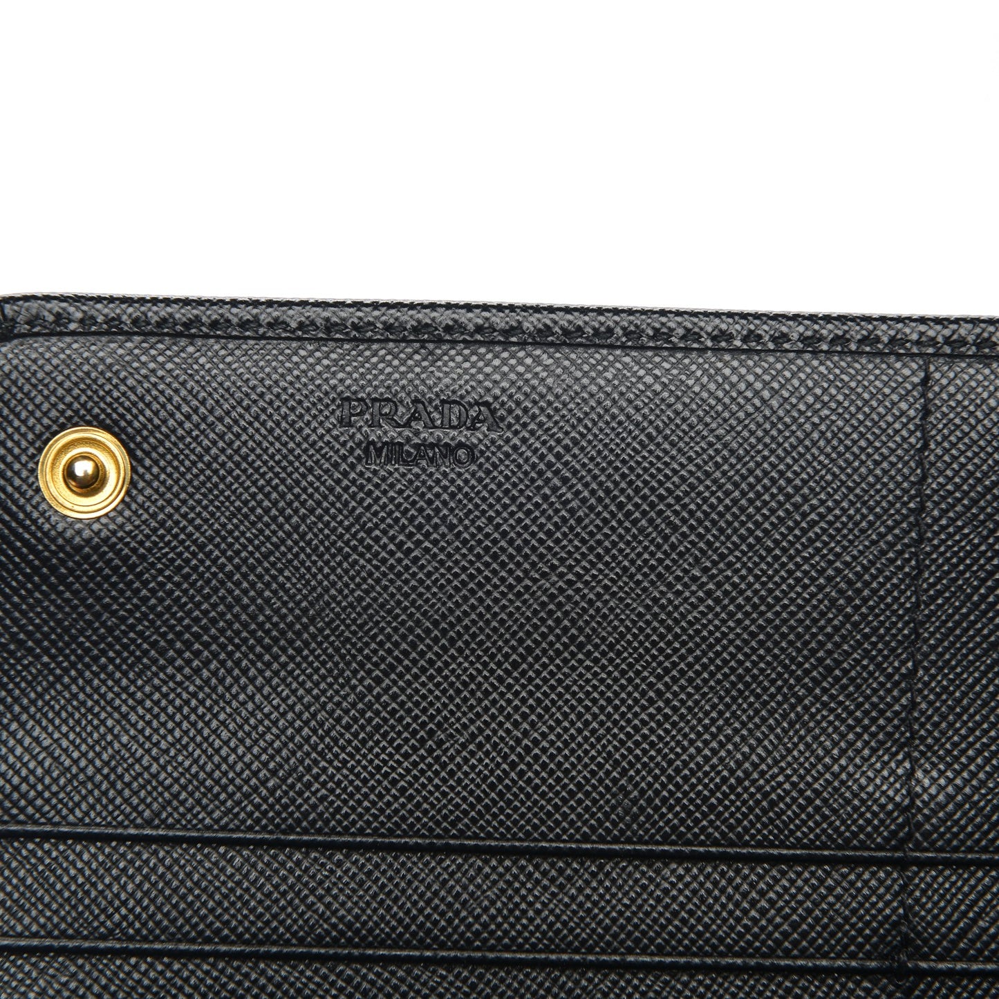Saffiano Metal Continental Flap Wallet Nero Black