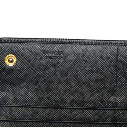 Prada Saffiano Metal Continental Flap Wallet Nero Black 6 of 9