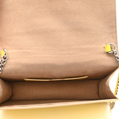 Alexander McQueen Calfskin Crocodile Embossed Skull Mini Crossbody Bag Yellow 5 of 10