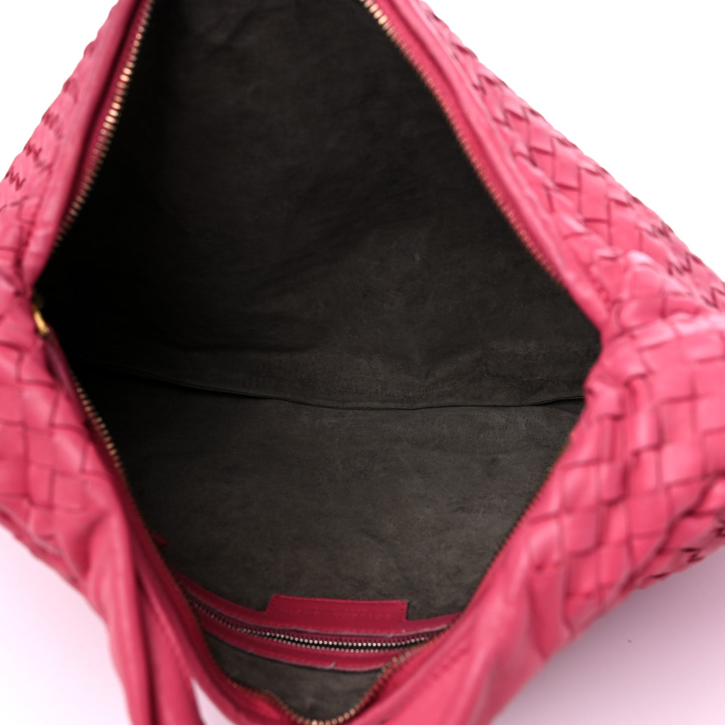 Nappa Intrecciato Large Veneta Hobo Rosa Shock