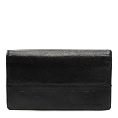 Chanel Lambskin Embossed Logo Yen Wallet Black 1 of 7
