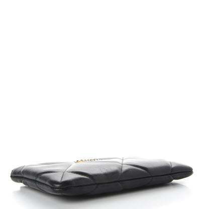 Chanel Shiny Goatskin Quilted Small 19 Pouch Black 4 of 8
