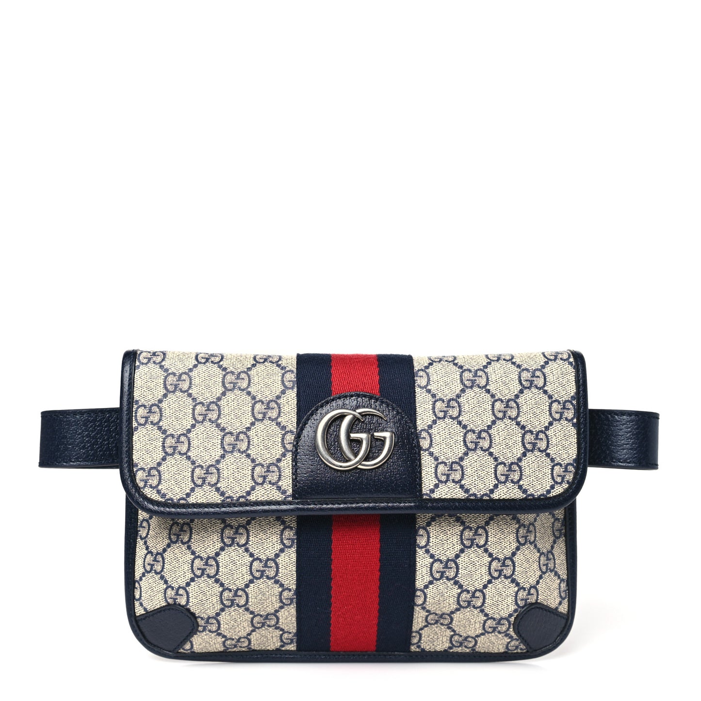GG Supreme Monogram Web Small Ophidia Belt Bag 90 36 Beige Navy