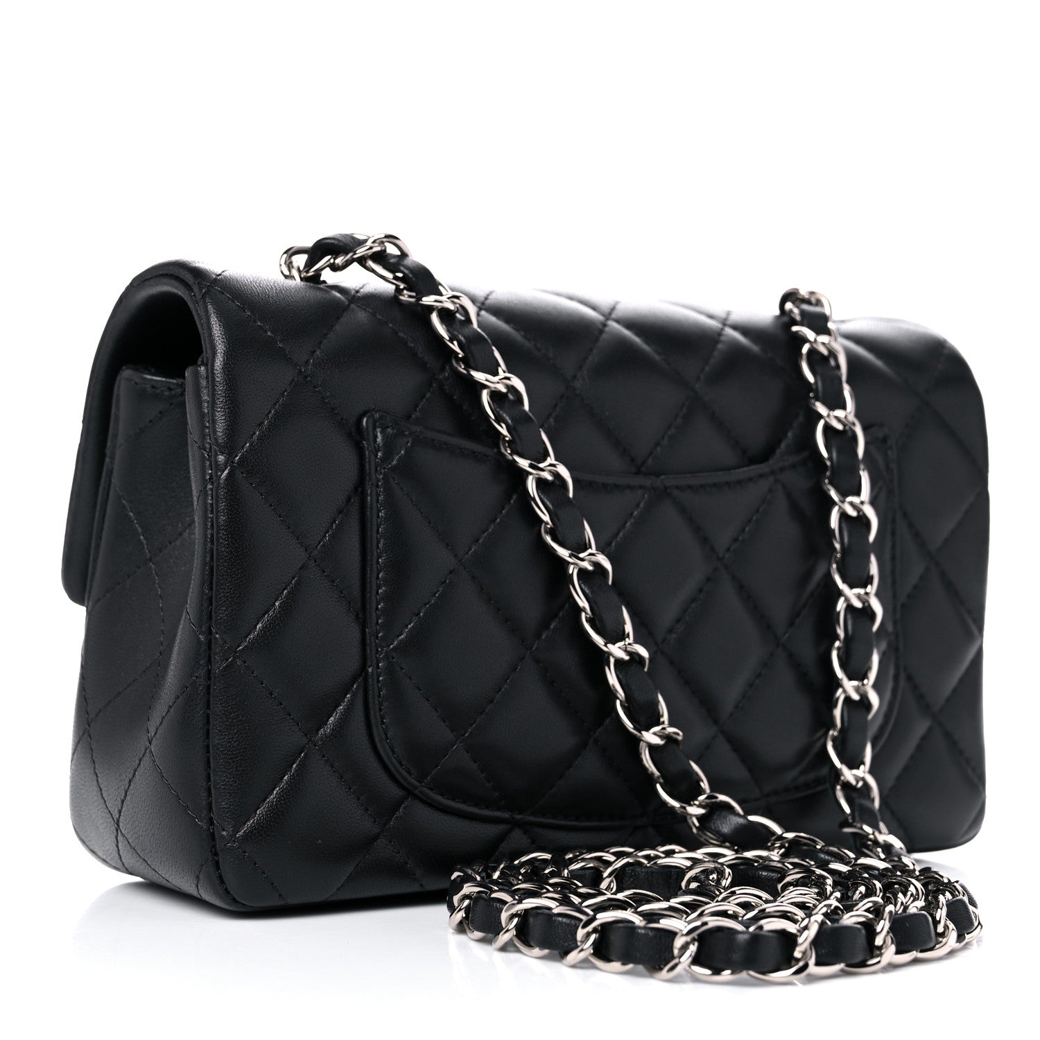 Chanel Lambskin Quilted Mini Rectangular Flap Black 3 of 10
