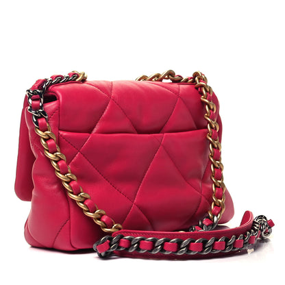 Chanel Lambskin Quilted Medium Chanel 19 Flap Dark Pink 2 of 8