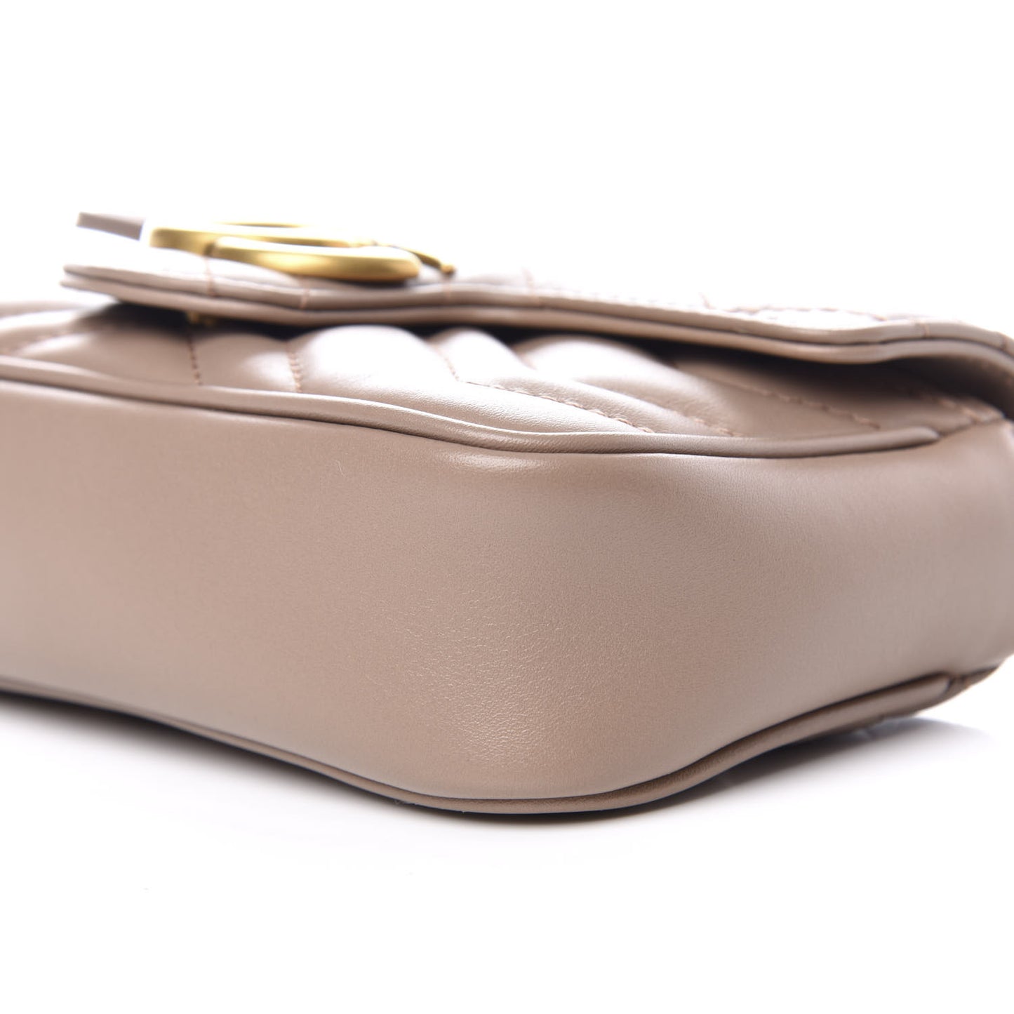 Calfskin Matelasse Super Mini GG Marmont Shoulder Bag Porcelain Rose