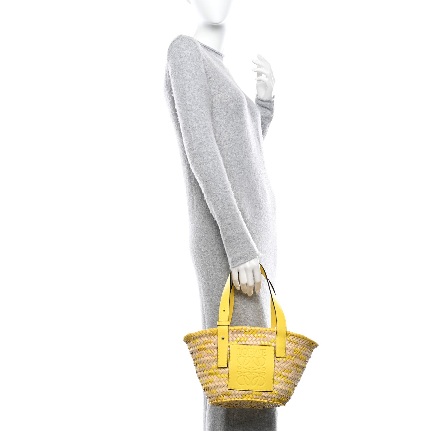 Loewe Raffia Small Basket Tote Bag Natural Yellow 2 of 9
