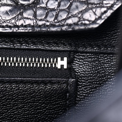 Hermes Matte Porosus Crocodile Birkin 35 Black 19 of 31