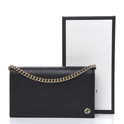Gucci Dollar Calfskin Medium Betty Chain Wallet Black 9 of 9
