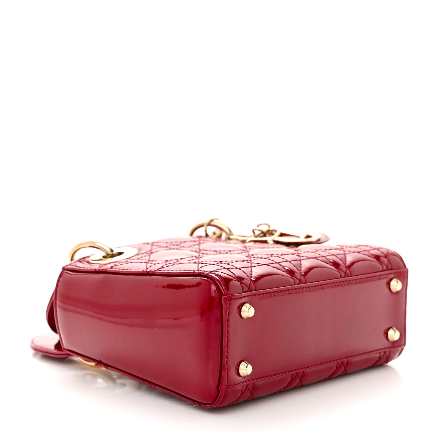 Patent Cannage Mini Lady Dior Red