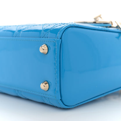 Christian Dior Patent Cannage Mini Lady Dior Blue 10 of 10