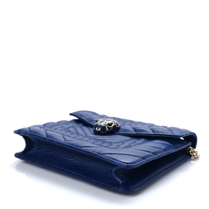 Bulgari Calfskin Quilted Serpenti Forever Shoulder Bag Navy 7 of 8